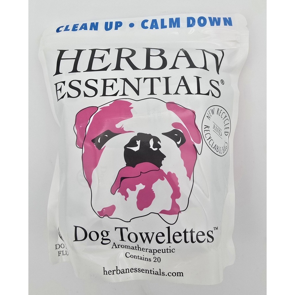 Herban Essentials Essential Oil Towelettes - Dog Towelettes New